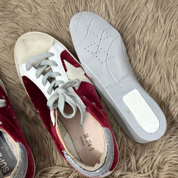 Golden Goose Burgundy and White Sneakers - Picture 10 of 15